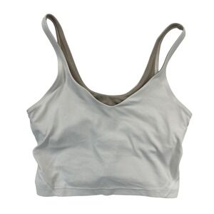 Lululemon Align Tank Top Womens White Nulu Cropped V-Neck Yoga Bra Top